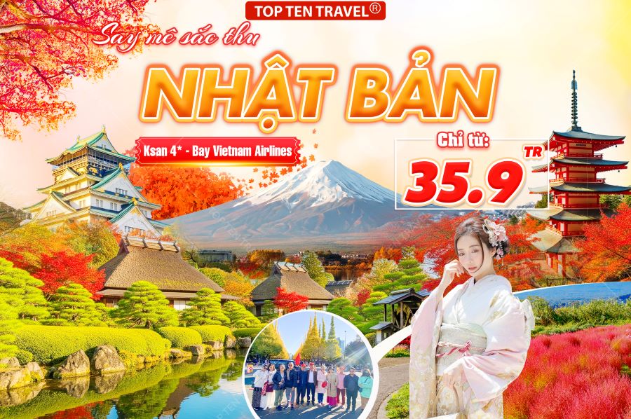 Tour Nhật Bản CDV Mùa Thu: Narita - Tokyo - Yamanashi - Nagoya - Osaka