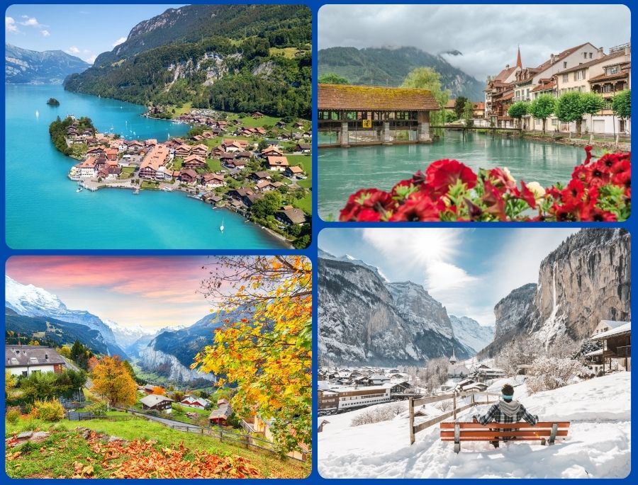 Vẻ đẹp của Interlaken qua 4 mùa xuân, hạ, thu, đông