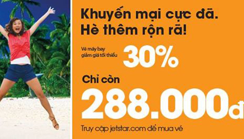 Jetstar khai trương đợt khuyến mãi 288.000 VNĐ