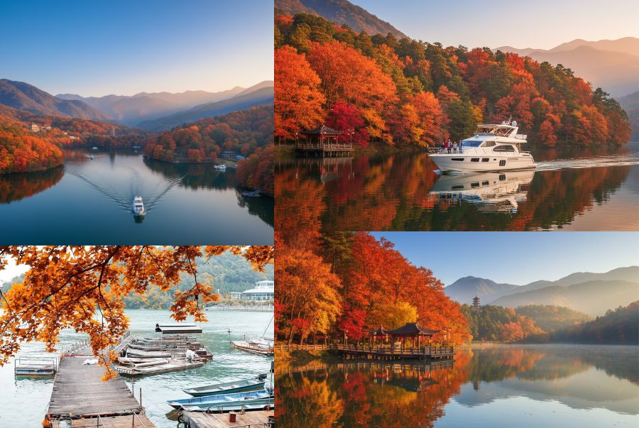 Cảnh đẹp tựa cổ tích tại hồ Nhật Nguyệt vào mùa thu