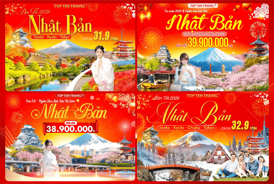 Danh sách tour du lịch Nhật Bản tết 2026 mới nhất
