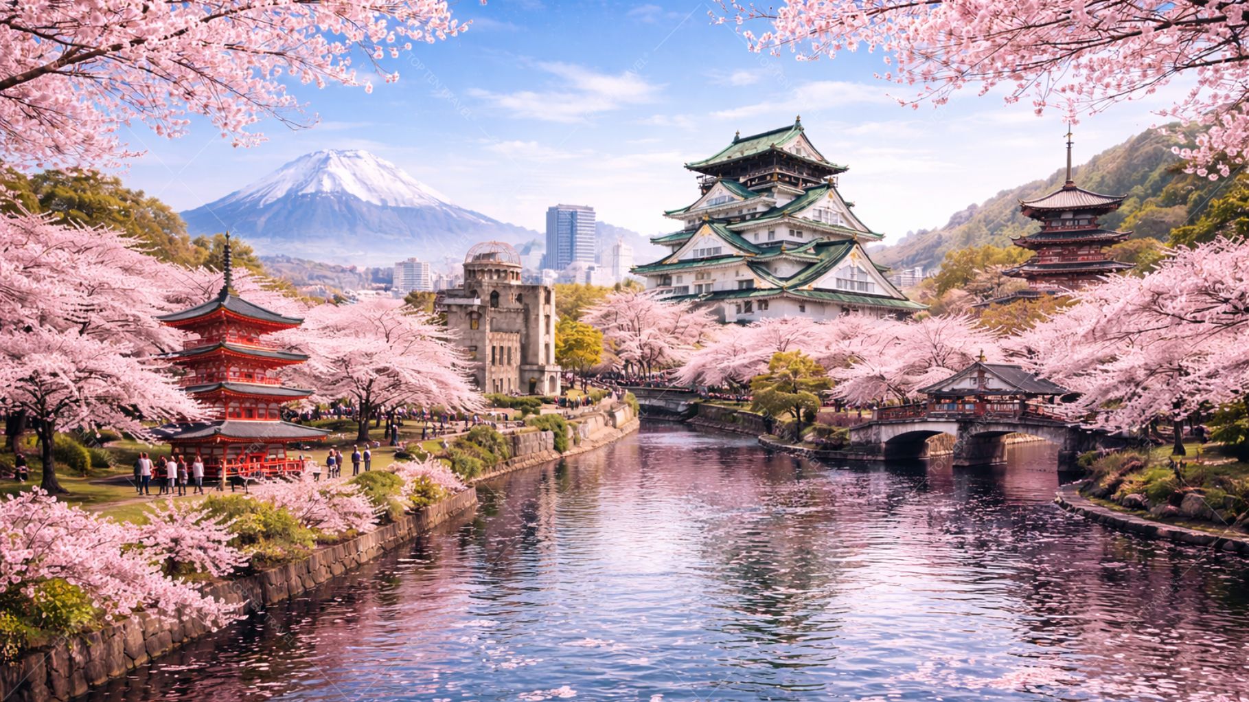 Địa điểm du lịch Nhật Bản ngắm hoa anh đào mùa xuân