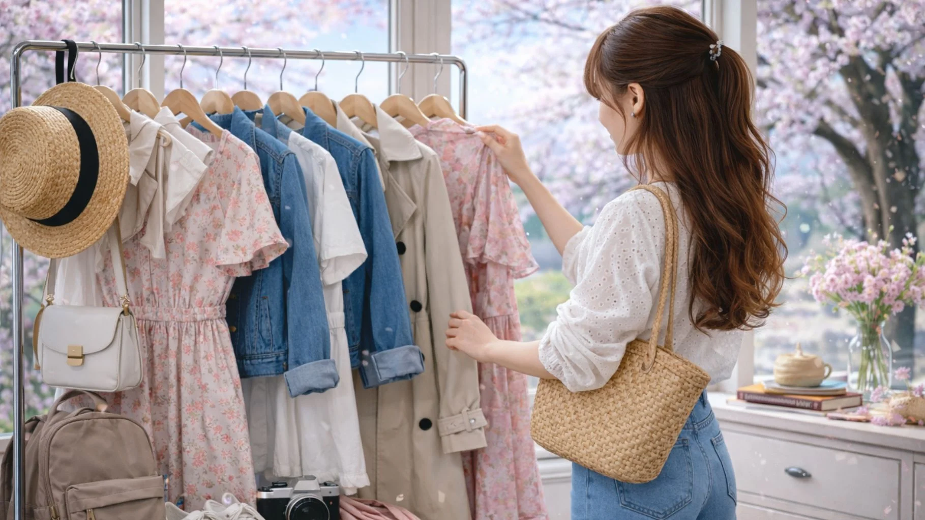 Chụp ảnh với hoa anh đào nên mặc đồ màu gì để lên hình đẹp?