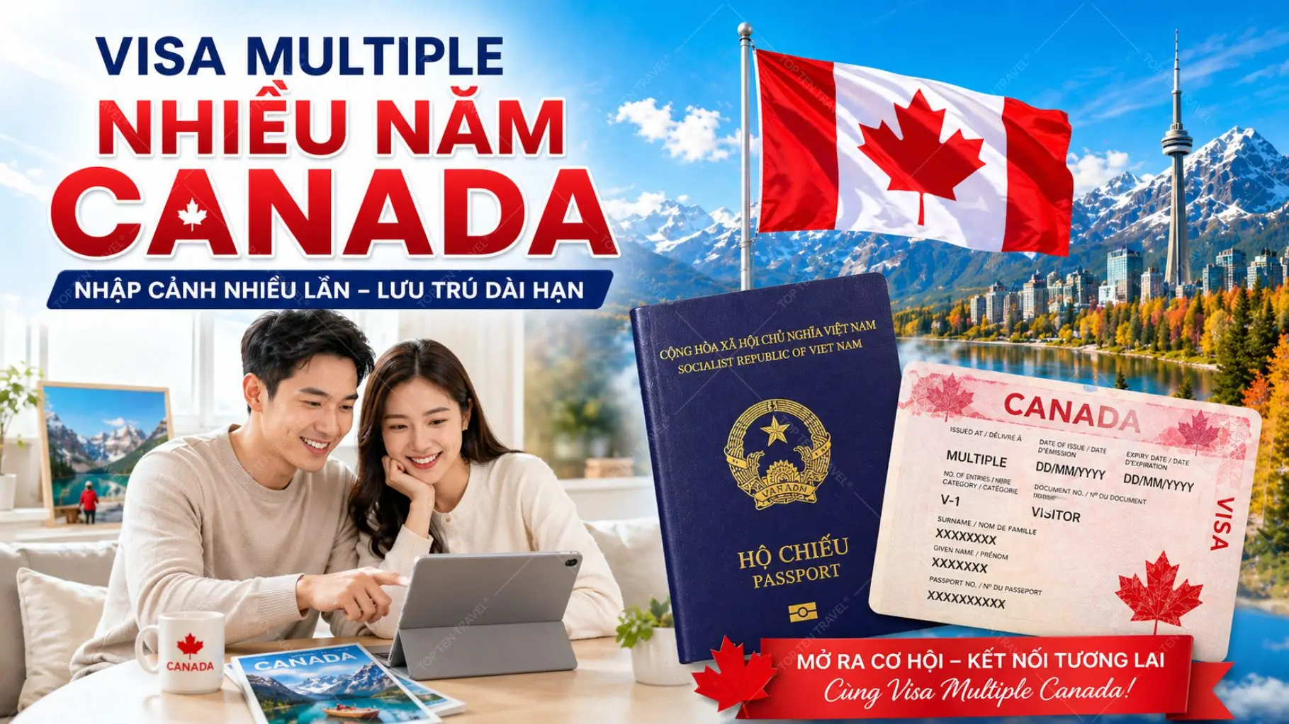 Visa Multiple Nhiều Năm Canada Là Gì? Điều Kiện & Cách Xin Mới Nhất