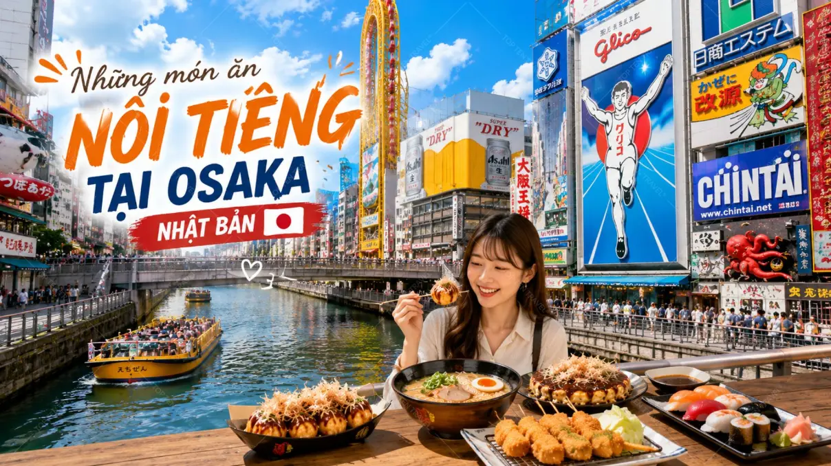 Top 7 Món Ăn Nổi Tiếng Nhất Osaka Nhật Bản 2026