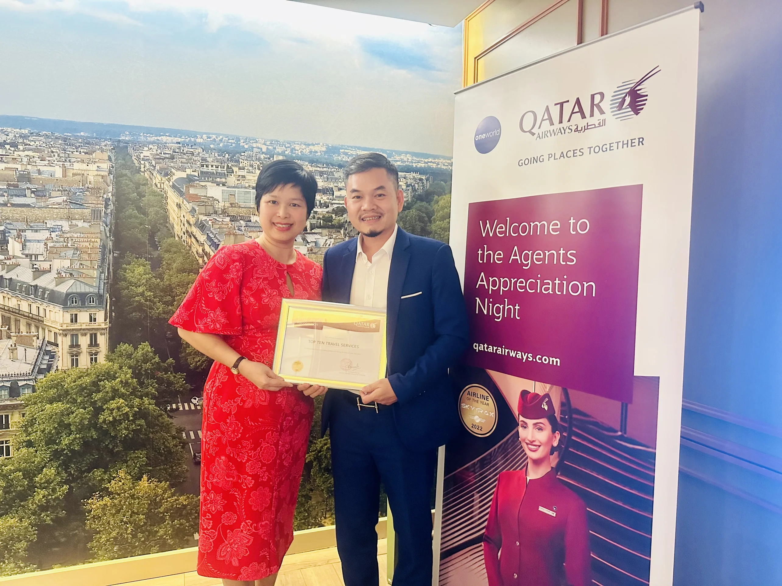 Top Ten Travel là 'Đơn vị du lịch xuất sắc' của Qatar Airways