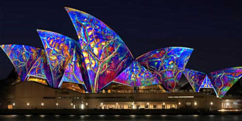 Lung linh sắc màu lễ hội Vivid tại Sydney