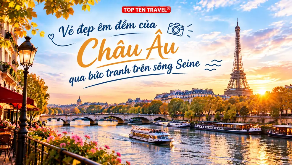 Vẻ đẹp êm đềm của Châu Âu qua bức tranh trên sông Seine