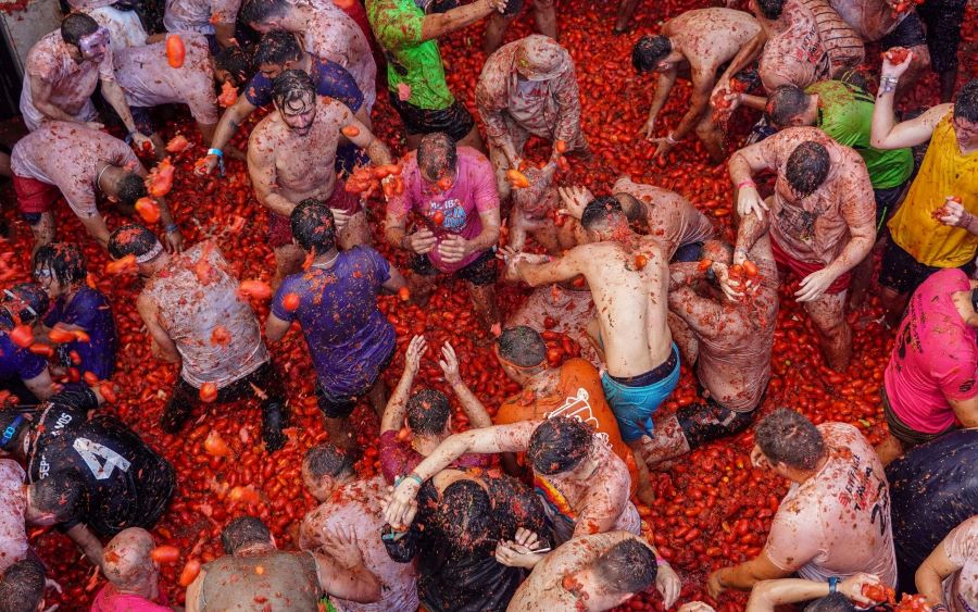 Lễ hội ném cà chua La Tomatina độc đáo của Tây Ban Nha