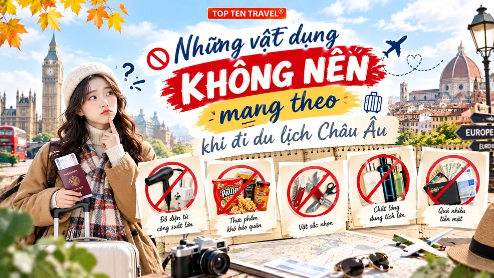 Những vật dụng không nên mang theo khi đi du lịch Châu Âu