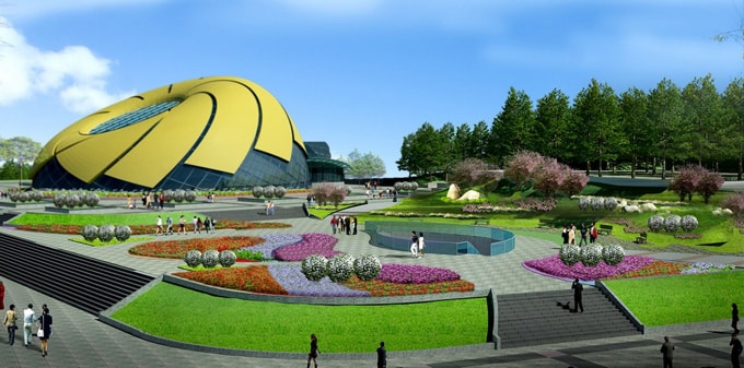 Nụ hoa khổng lồ ở Đà Lạt sắp hoàn thành