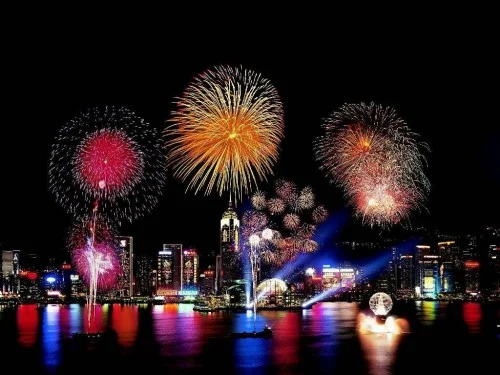 Lễ hội bắn pháo hoa đón năm mới ở Hongkong
