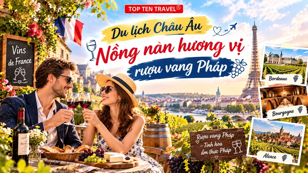 Du lịch Châu Âu - Nồng nàn hương vị rượu vang Pháp