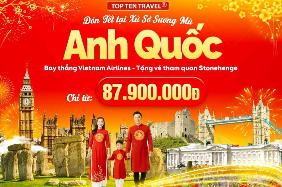 Tour Du lịch Anh Quốc Tết 2026: London - Manchester - Edinburgh