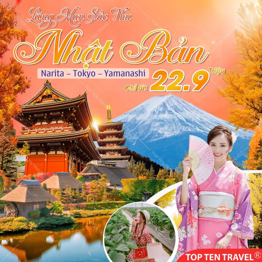 Tour Nhật Bản Ngắm Lá Vàng: Narita - Tokyo - Yamanashi 5N4D