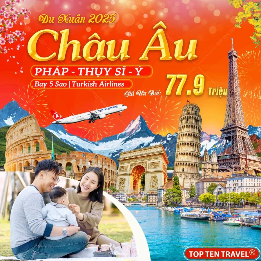 Tour Châu Âu Tết: Pháp – Thụy Sĩ – Ý - Vantican 10N9D