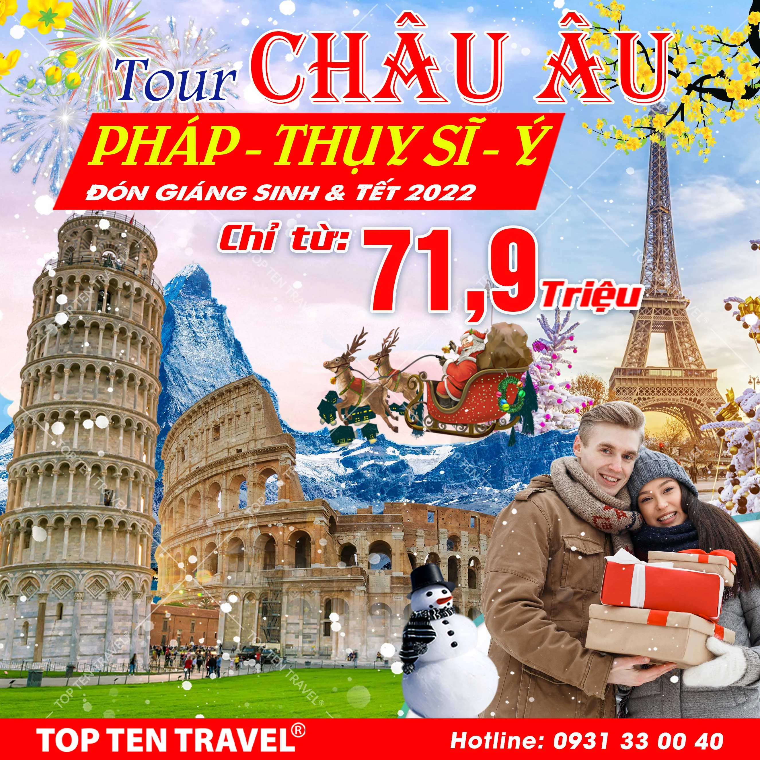 Tour Châu Âu Tết: Pháp – Thụy Sĩ – Ý - Vantican 10N9D