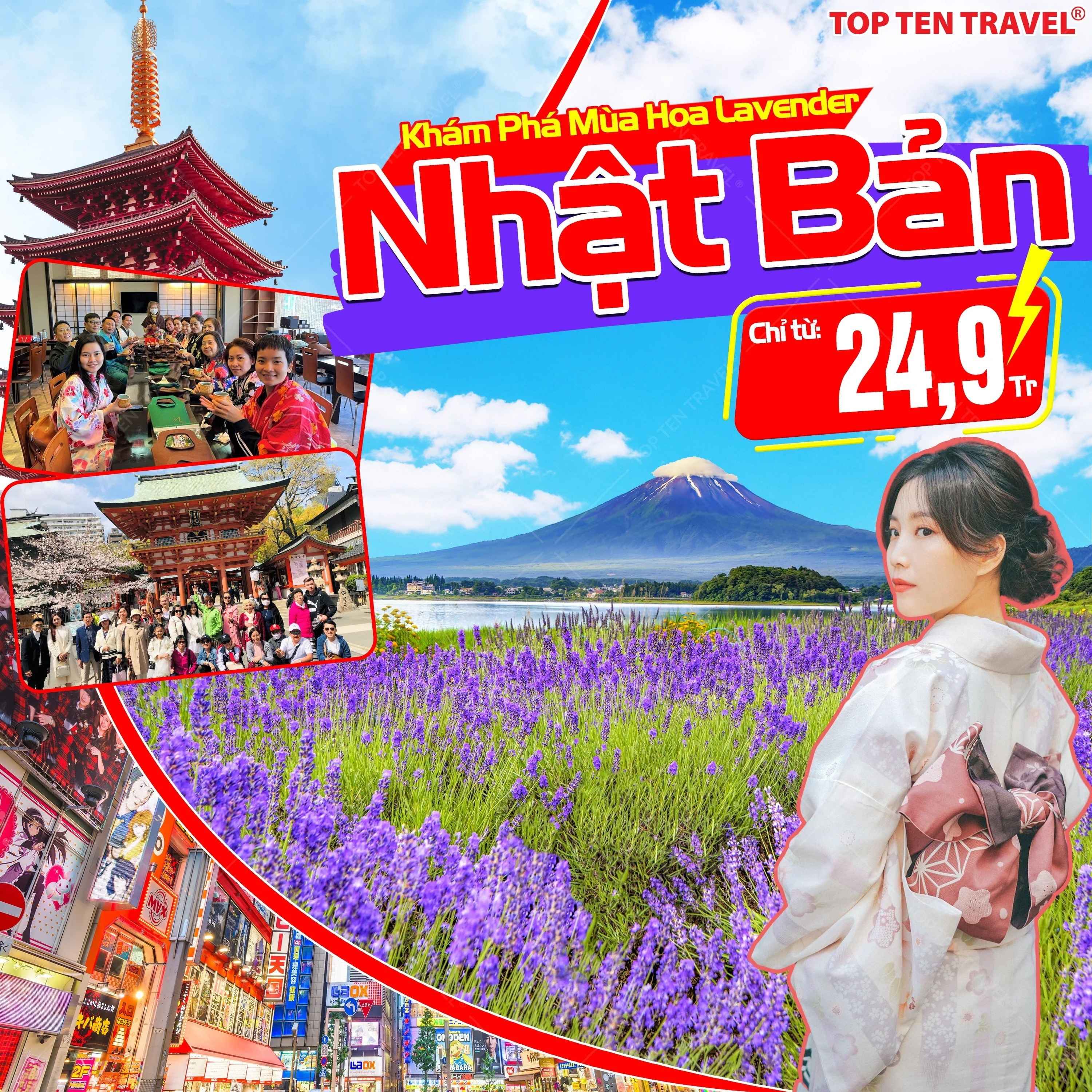 Du lịch Nhật Bản Ngắm Hoa Kokia: Narita - Yamanashi - Tokyo 5N4Đ