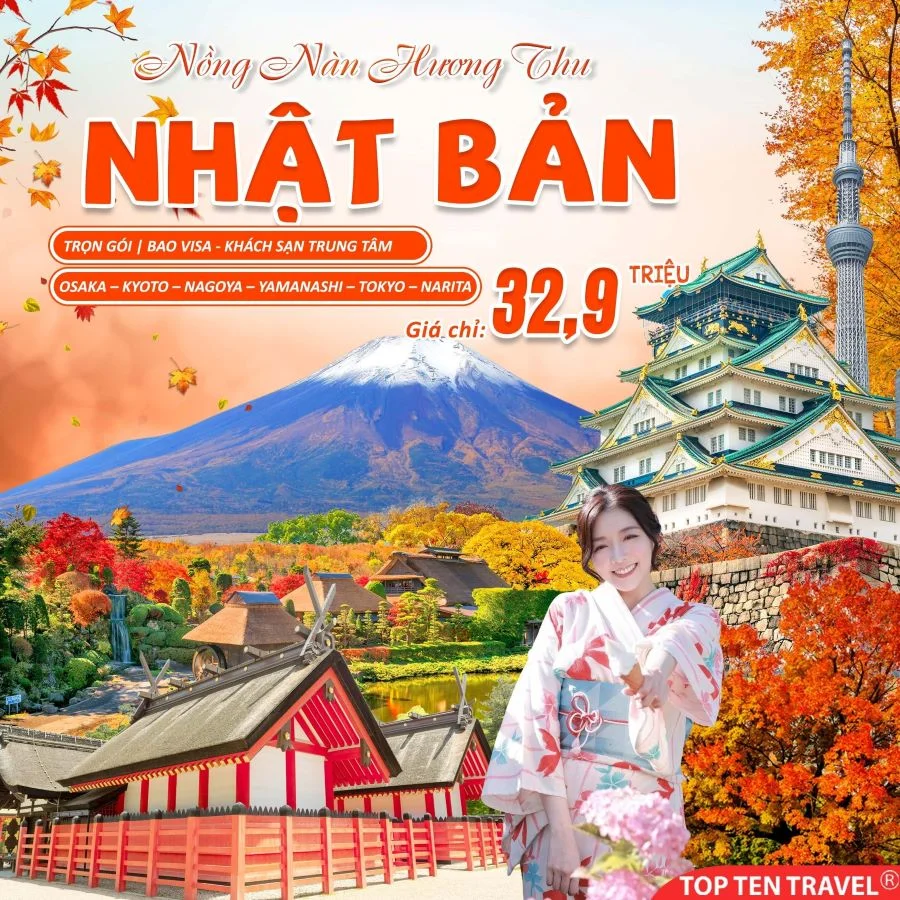 Tour Nhật Bản Cao Cấp Mùa Lễ Hội Fuji Kawaguchiko 6N5D