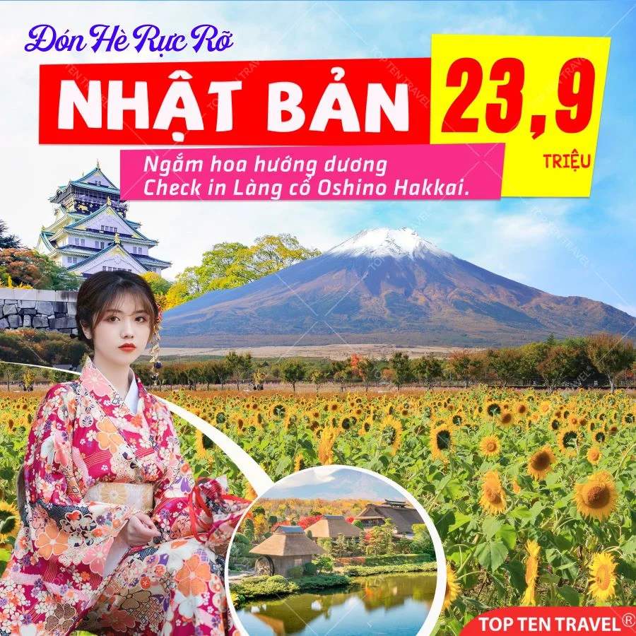 Tour Nhật Bản Mùa Hướng Dương: Narita - Tokyo - Phú Sỹ - Kyoto - Osaka