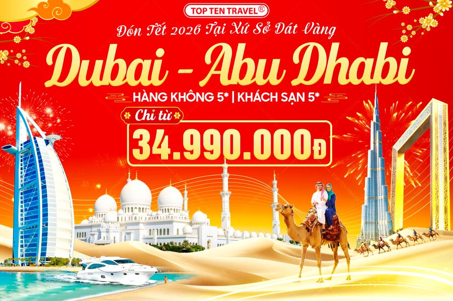 Tour du lịch Dubai - Abu Dhabi Tết 2026 | 5N4D
