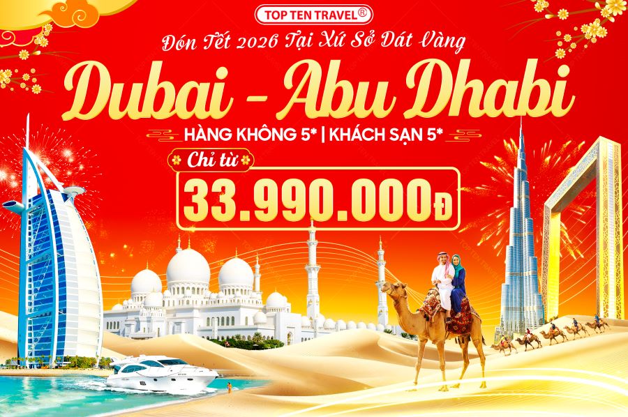 Tour du lịch Dubai - Abu Dhabi Tết 2026 | 5N4D