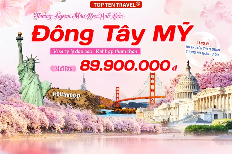 Tour Mỹ: Liên Tuyến Đông Tây 10N9D