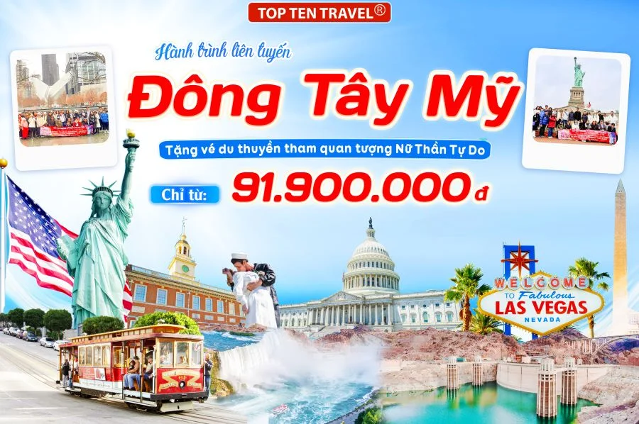 Tour Mỹ: Liên Tuyến Đông Tây 10N9D