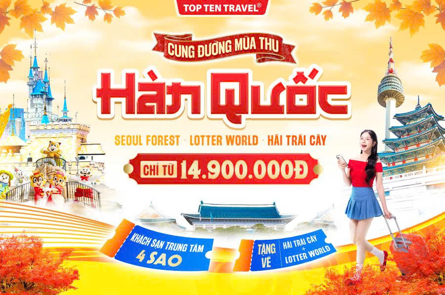 Tour Hàn Quốc Mùa Thu : Seoul Forest - Lotte World 5N4D
