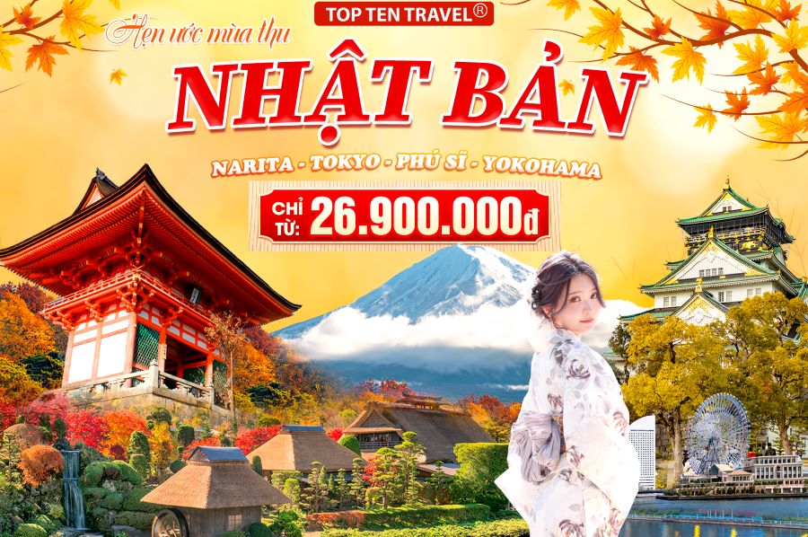 Tour Nhật Bản: Narita - Tokyo - Phú Sĩ - Yokohama (No shop) 5N4D