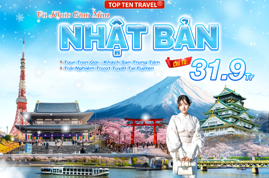 Tour Nhật Bản No Shop: Narita - Tokyo - Yamanashi - Nagoya - Osaka