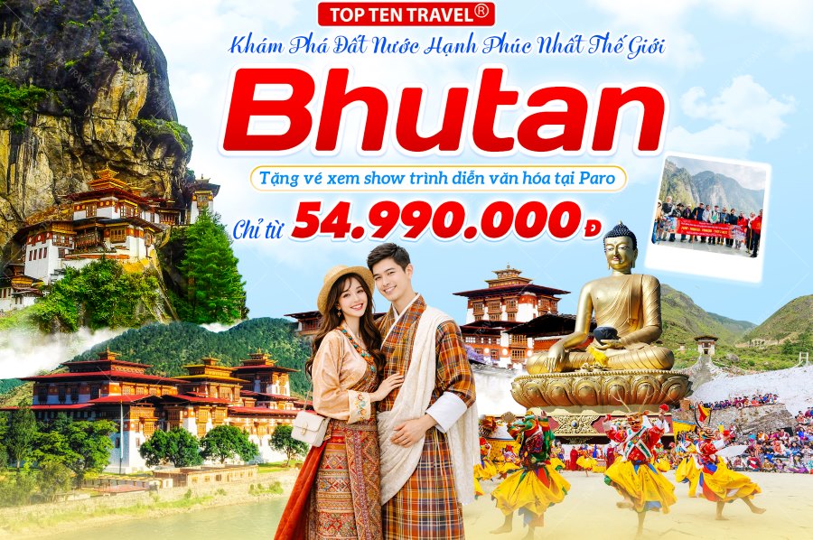 Tour Du Lịch Bhutan: Paro - Thimphu - Punakha 5N4D