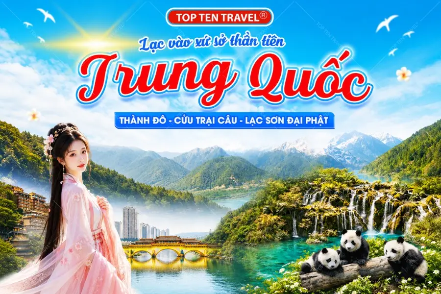 Tour Trung Quốc: Thành Đô - Cửu Trại Câu - Lạc Sơn
