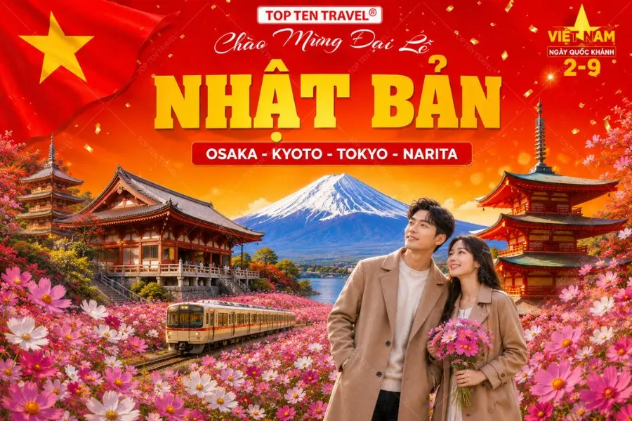 Tour Nhật Bản Lễ 2/9: Osaka - Kyoto - Tokyo - Narita 5N5D