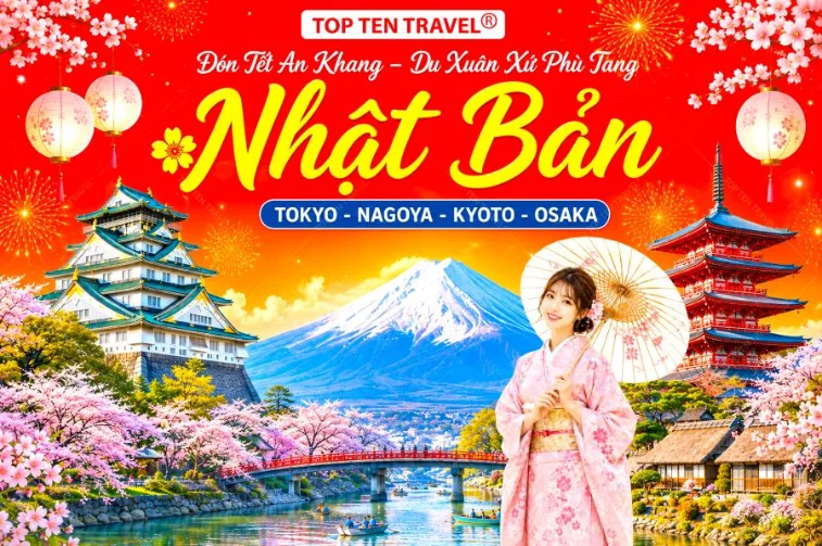 Tour Nhật Bản Tết 2027 | Narita - Tokyo - Kyoto - Osaka 5N5D