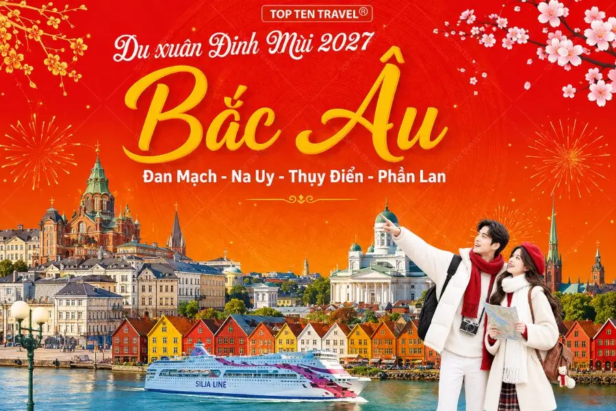 Tour Bắc Âu Tết 2027 | Đan Mạch – Na Uy – Thụy Điển – Phần Lan