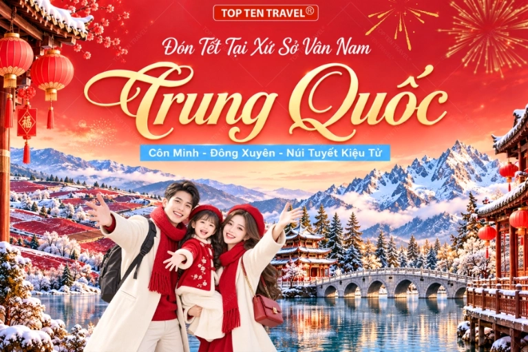 Tour Trung Quốc Tết 2027: Côn Minh - Đông Xuyên - Núi Tuyết Kiệu Tử