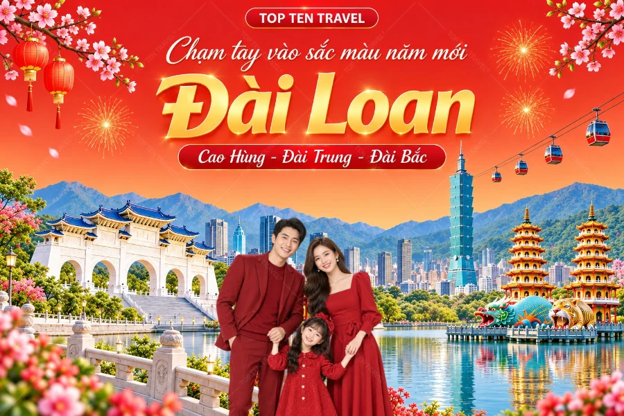 Tour Đài Loan Tết 2027 | Cao Hùng - Đài Trung - Đài Bắc (VNA)