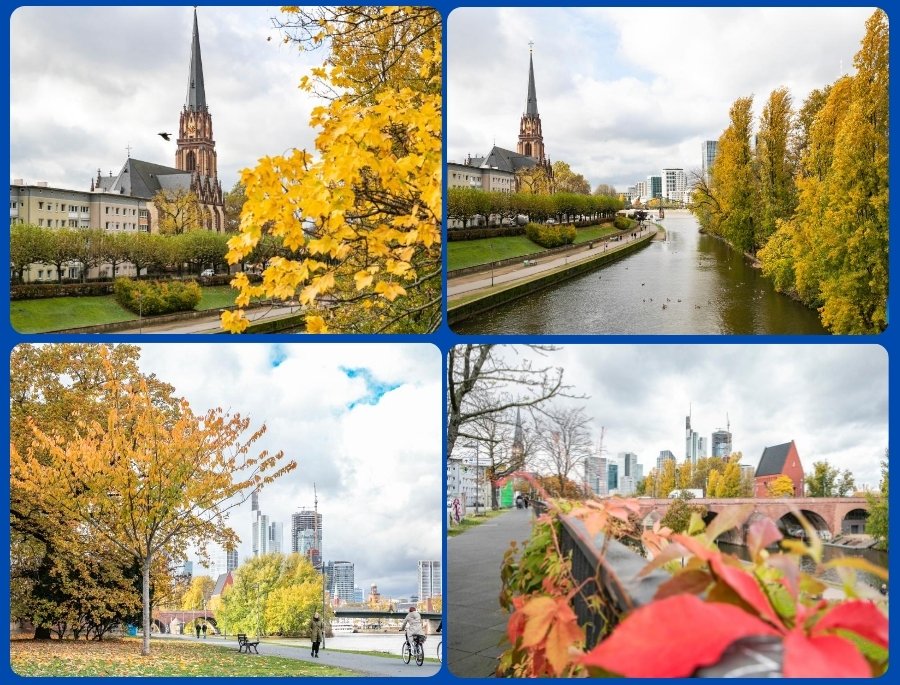 Frankfurt vào thu mang một vẻ đẹp sâu lắng, như một bản nhạc nhẹ du dương giữa cuộc sống hiện đại