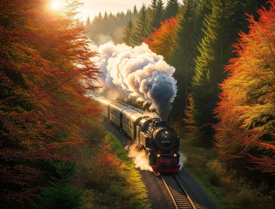  Tàu hơi nước Brockenbahn - Chuyến tàu cổ đầy thú vị để khám phá khung cảnh mùa thu