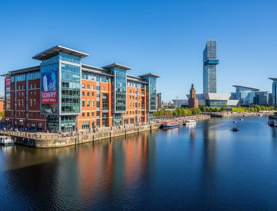 Salford Quays là khu vực tập trung nhiều quán cà phê, nhà hàng sang trọng 