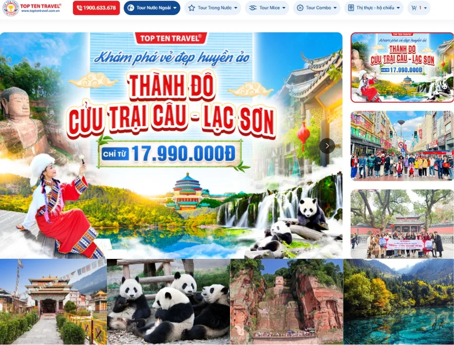Hành trình tour Trung Quốc khám phá các địa điểm đẹp và vui chơi cùng gấu trúc