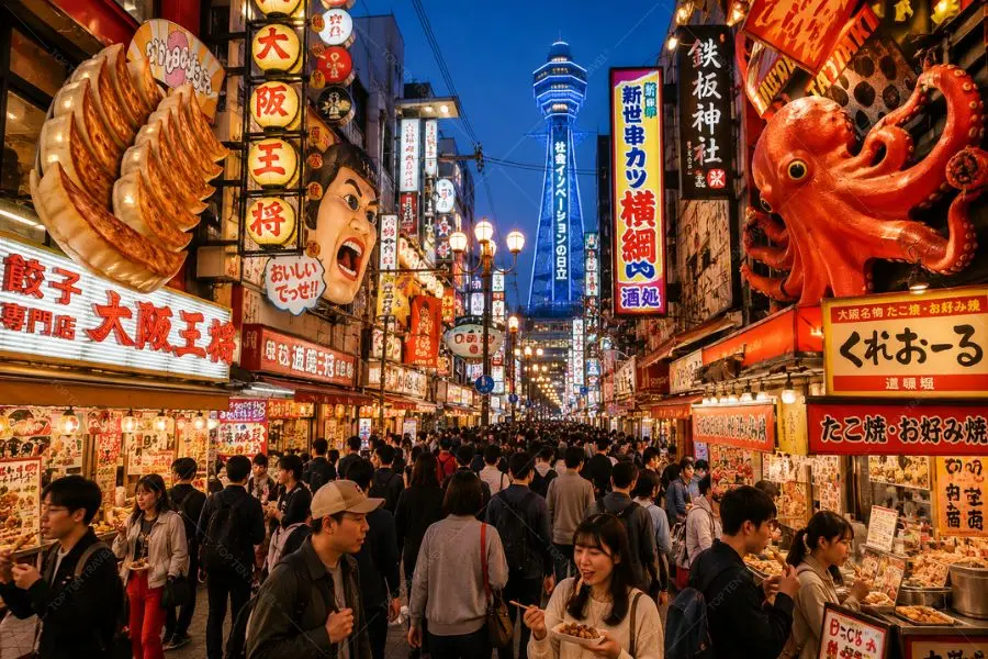 Những khu phố ẩm thực đặc sắc tại Osaka