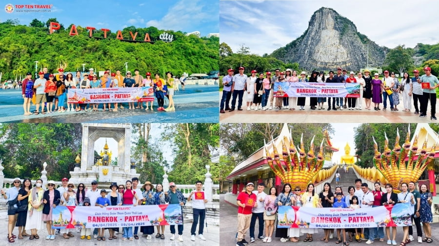 Những vị khách đã tin tưởng lựa chọn tour du lịch Thái Lan đến Pattaya tại Top Ten Travel