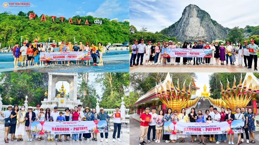 Những vị khách đã tin tưởng lựa chọn tour du lịch Thái Lan đến Pattaya tại Top Ten Travel