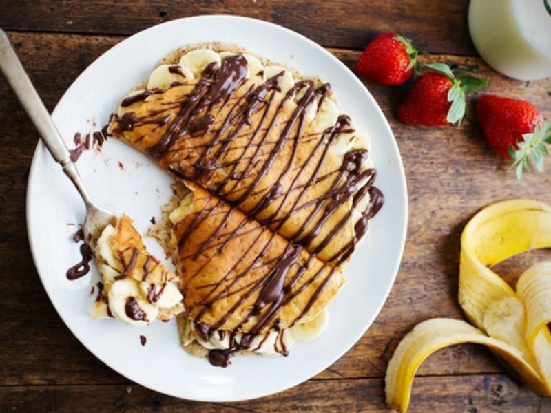 Crepe chocolate và chuối