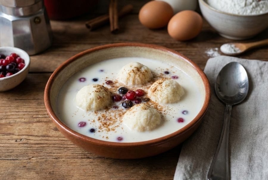 Súp bóng tuyết là một món ăn cực kỳ thú vị trong ẩm thực Estonia