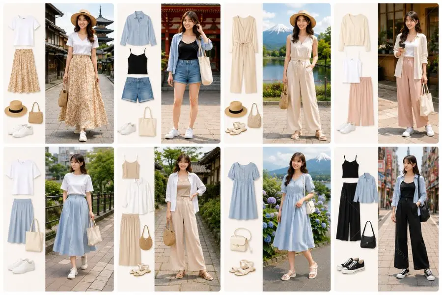 Các outfit hoàn hảo cho những buổi dạo phố mùa hè tại Nhật Bản.