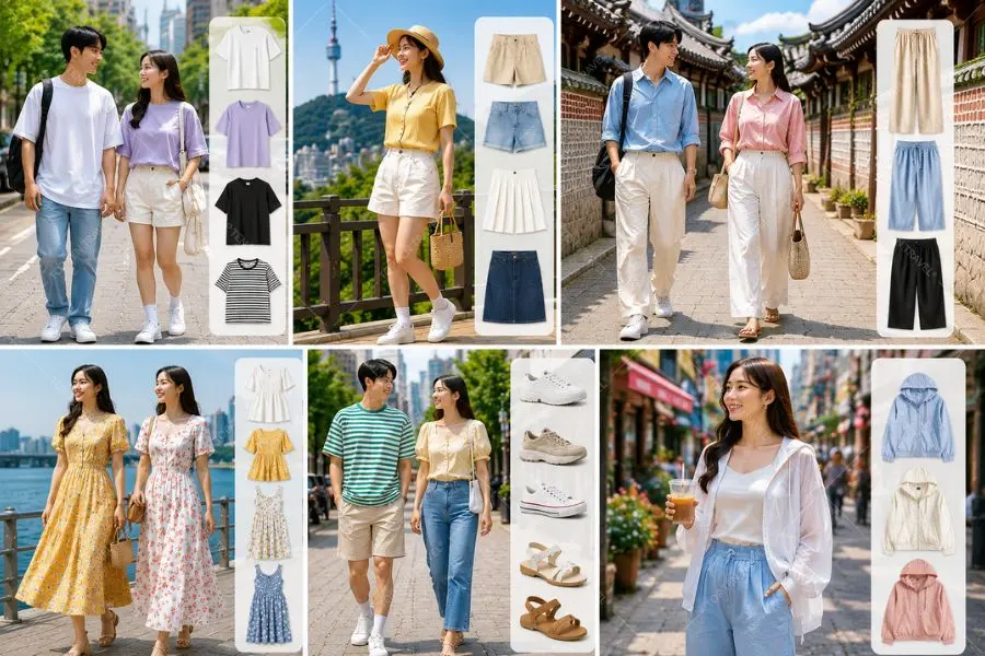 Các trang phục lý tưởng khi du lịch Hàn Quốc mùa hè