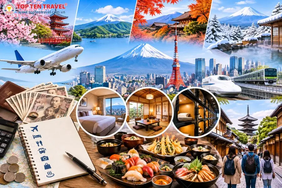 Thời điểm khởi hành, thành phố tham quan, vé máy bay, khách sạn và phong cách du lịch đều ảnh hưởng đến tổng chi phí chuyến đi
